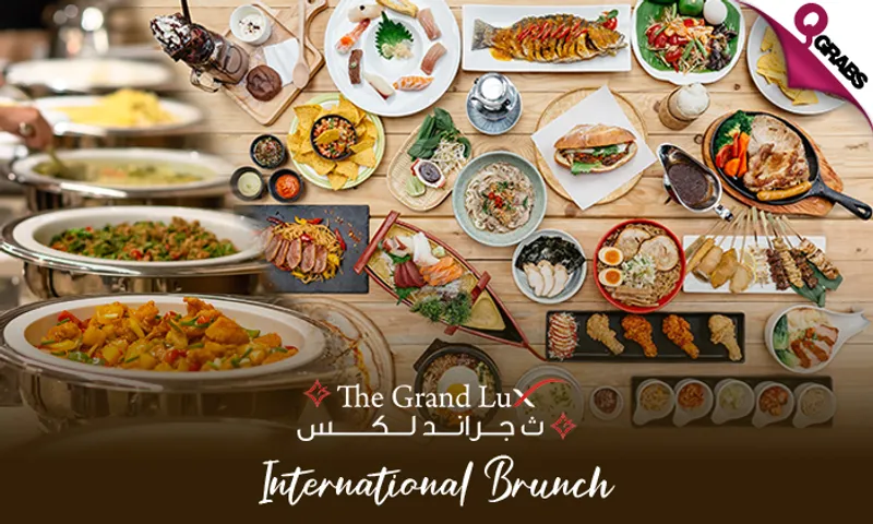 Friday International Brunch OR Indian Masala Night Buffet at The Grand Lux Hotel!